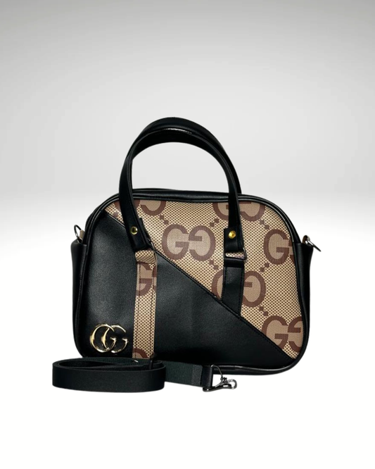 Mini Sac Boston en Noir & Marron