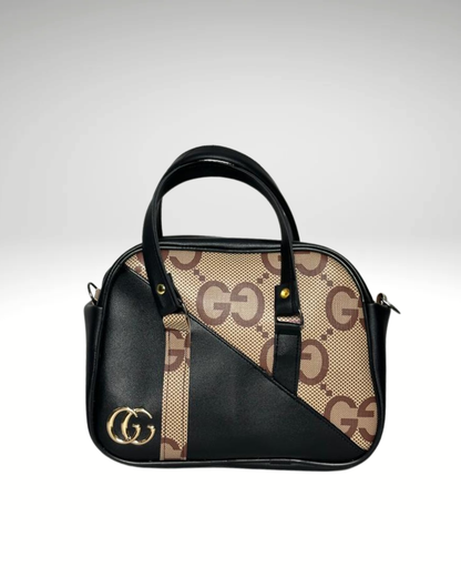 Mini Sac Boston en Noir & Marron