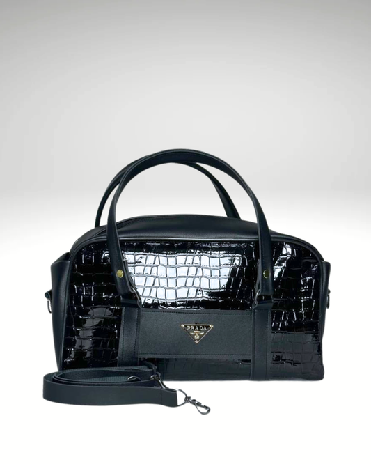 Sac Palazzo en Noir Crocodile